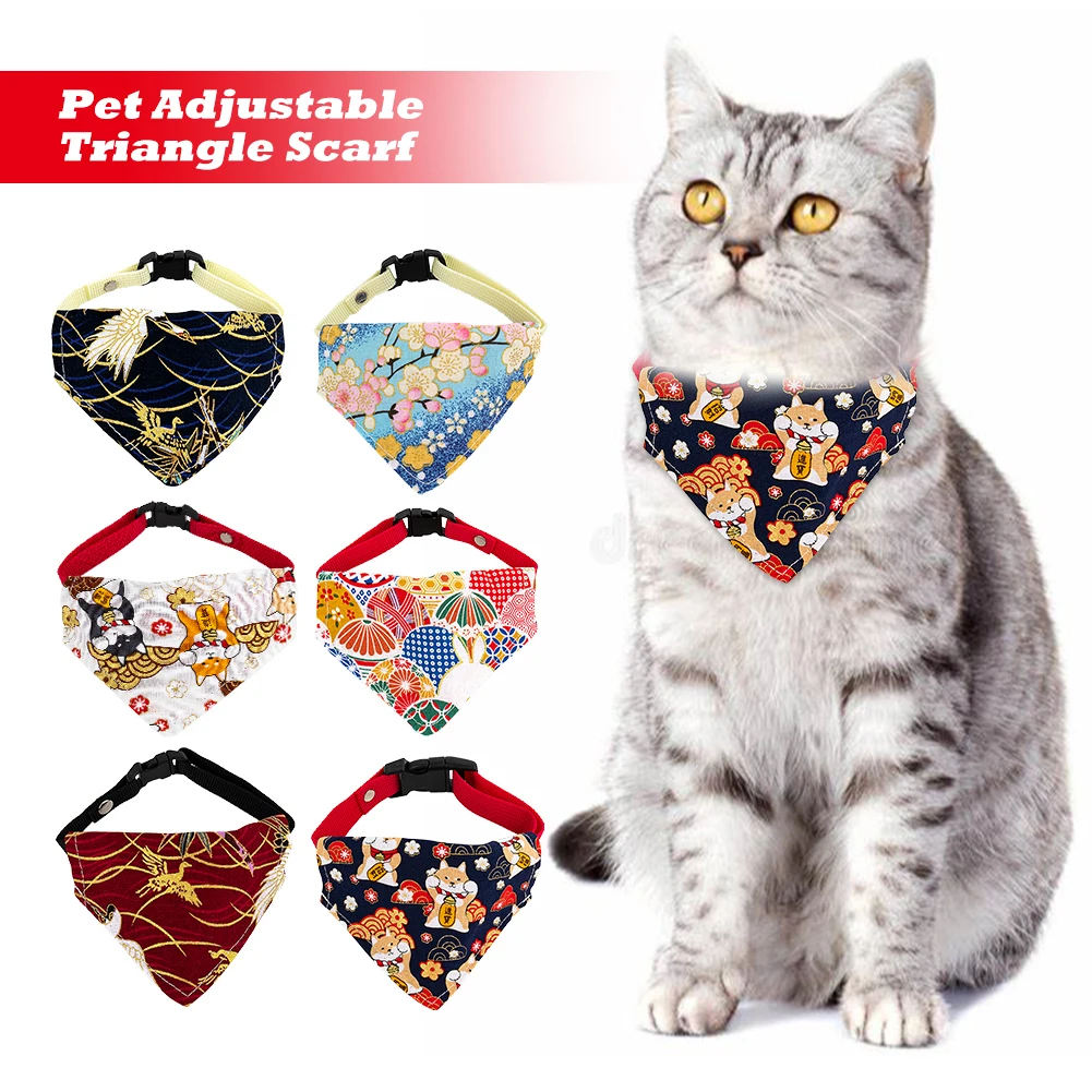

Регулируемые ошейники для маленьких и средних собак, треугольные банданы для щенков, ожерелье для милых кошек, шарф, галстук-бабочка, уход