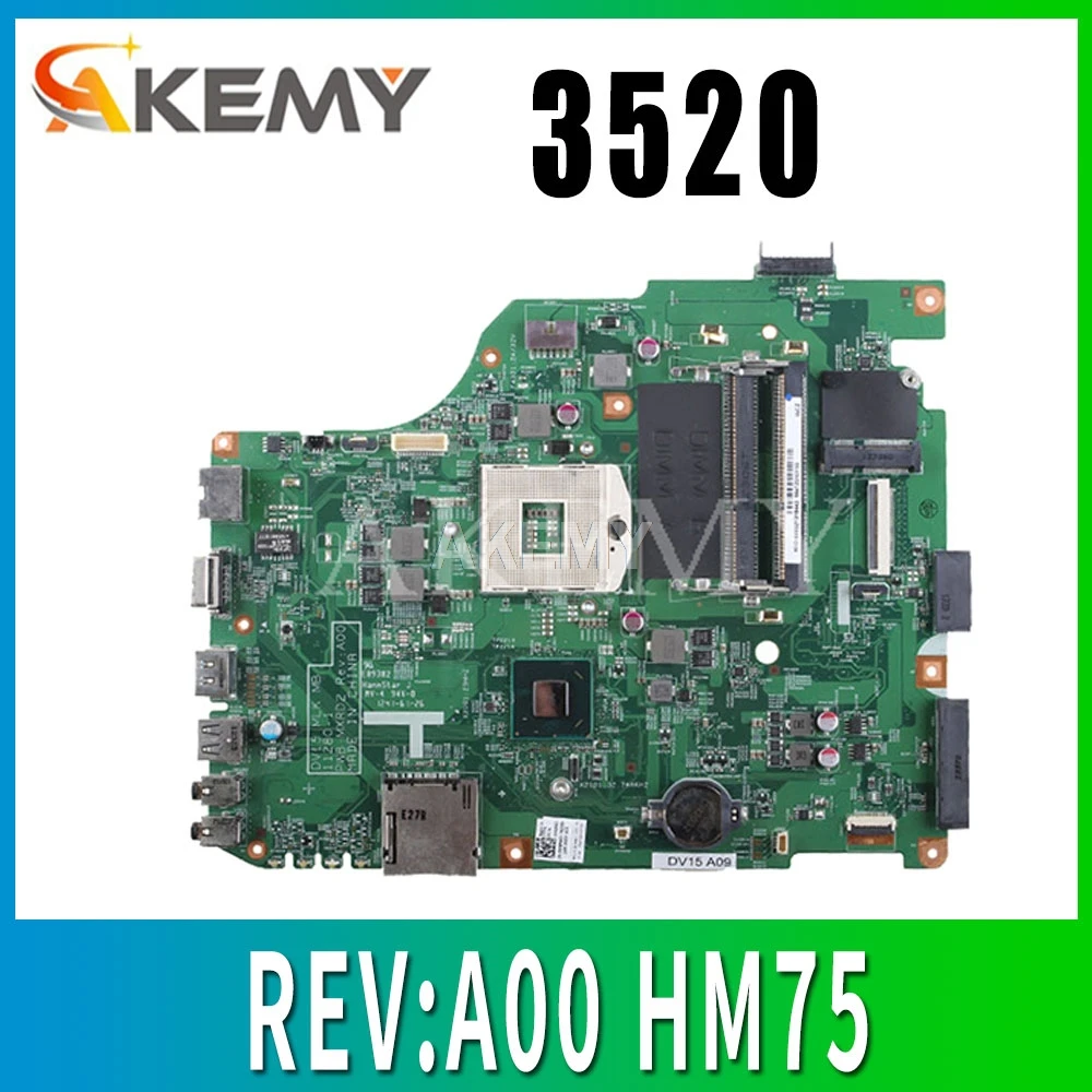 Для dell 3520 DV15 MLK MB 11280 1 PWB:MXRD2 REV:A00 материнская плата для ноутбука DELL INSPIRON HM75