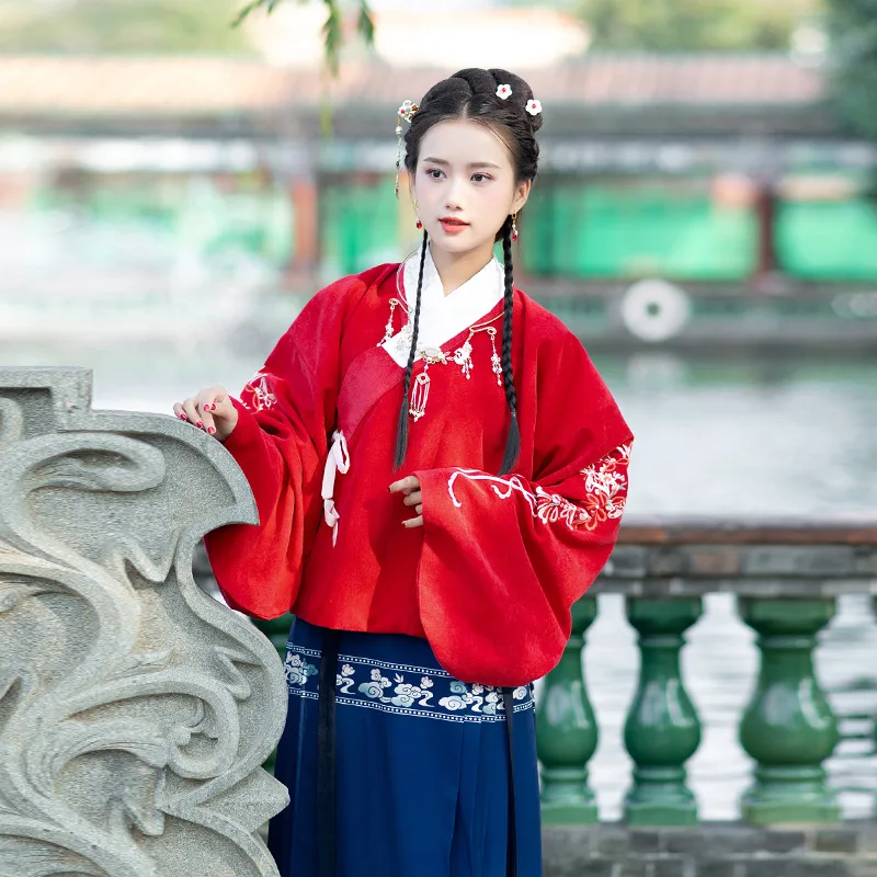 Женский костюм Hanfu с вышивкой классический для танцев традиционное платье феи