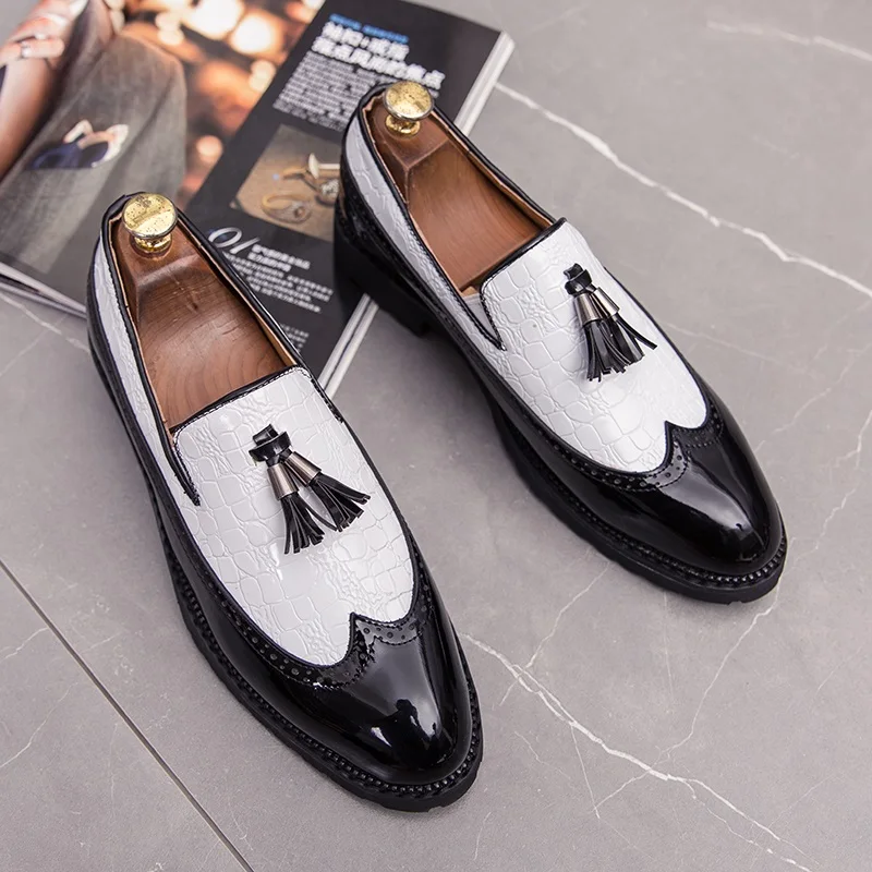 

FASHION CASUAL MAN BUSINESS SHOE Formal Dress Men Men's Loafers Shoes Italian Fashion Leather Casual DRESS For Business
