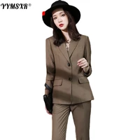 womens s 4xl autumn and winter new female long sleeved professional suits and trousers 2 piece interview overalls