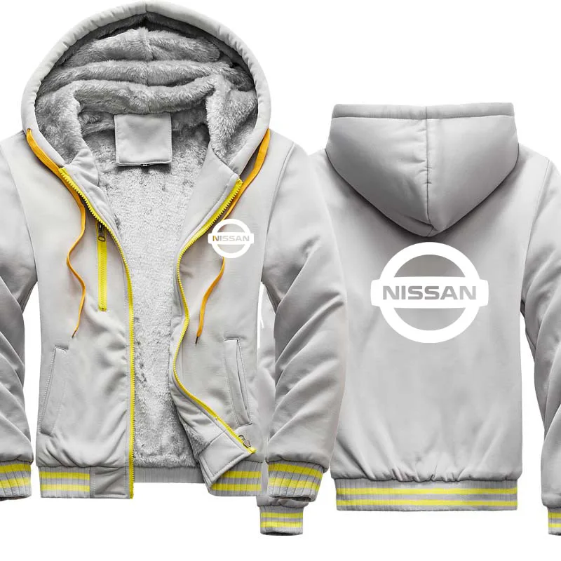 

Unisex NISSAN Car Logo Printing Winter New Fashion Casual jackets Thicken Warm Wool Fleece Cotton Mens Zipper hoodie