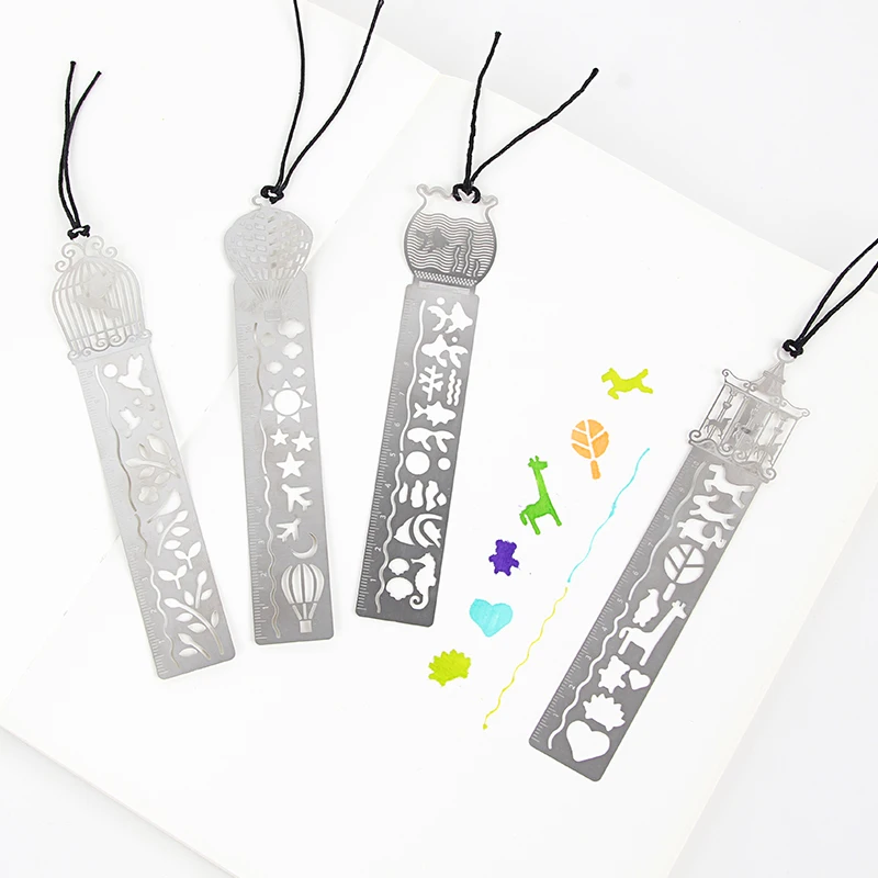 1 шт. Корейская Милая креативная металлическая прямая Закладка-линейка