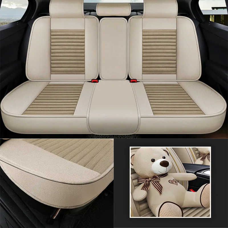 (Переднее и заднее) 5 сидений льняной чехол на автомобильное сиденье для Mazda 3 6 CX-5