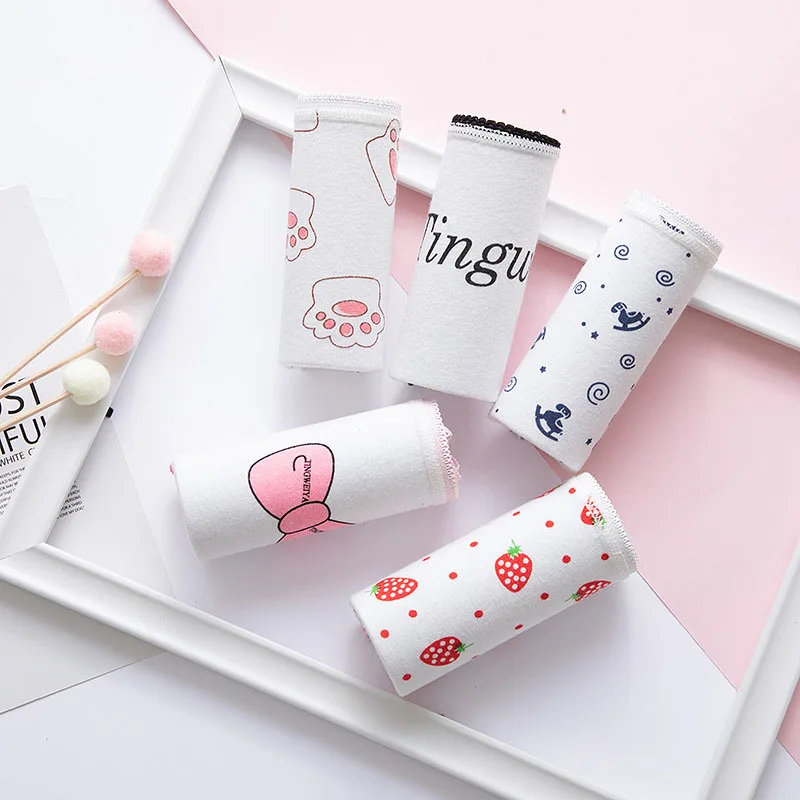 1 шт. милые трусики с клубникой в виде когтей кошки женское нижнее белье женские