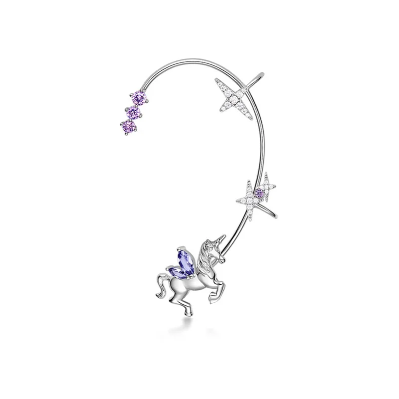

1 Piece Unicorn Zircon Ear Hook Ear Cuff Female No Perforation Fashion Jewelry Personalized Gift Party Exquisite Accessories
