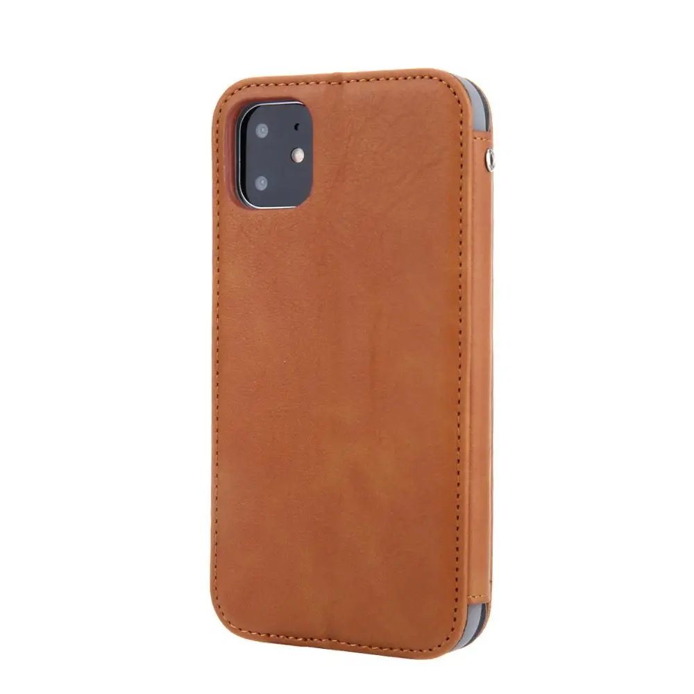 Винтажный кожаный чехол-книжка для iphone 11 Pro противоударный мягкий чехол из ТПУ с
