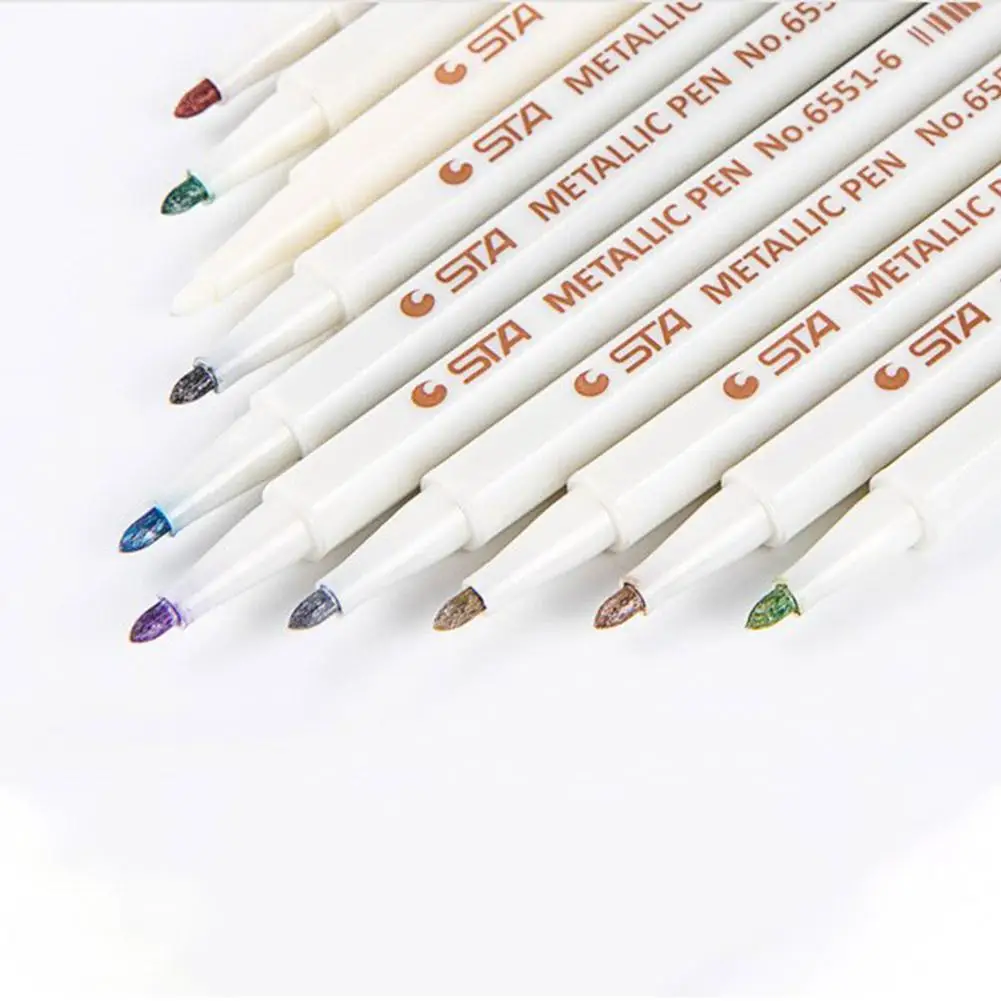 

10Pcs 6551BR Metal Markers Paint Pens for Painting Mark DIY Marker Pen Art Marker for Stationery