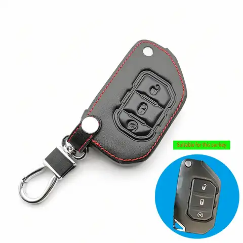 3 кнопки хвалю кожаный чехол держатель сумка для Jeep Wrangler JL 2018 для Jeep JL дистанционный брелок для ключей аксессуары для салона автомобиля