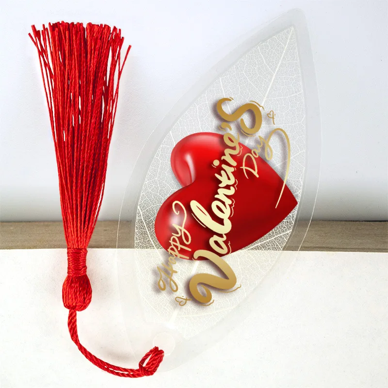 

Tassel Leaf Vein Bookmark Classic Chinese Style Couple Holiday Bookmark Office School Student Gift Stationery