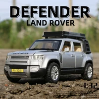 132 land rover defender 110 suv alloy car model diecasts toy off road vehicles car model sound and light simulation kids gift