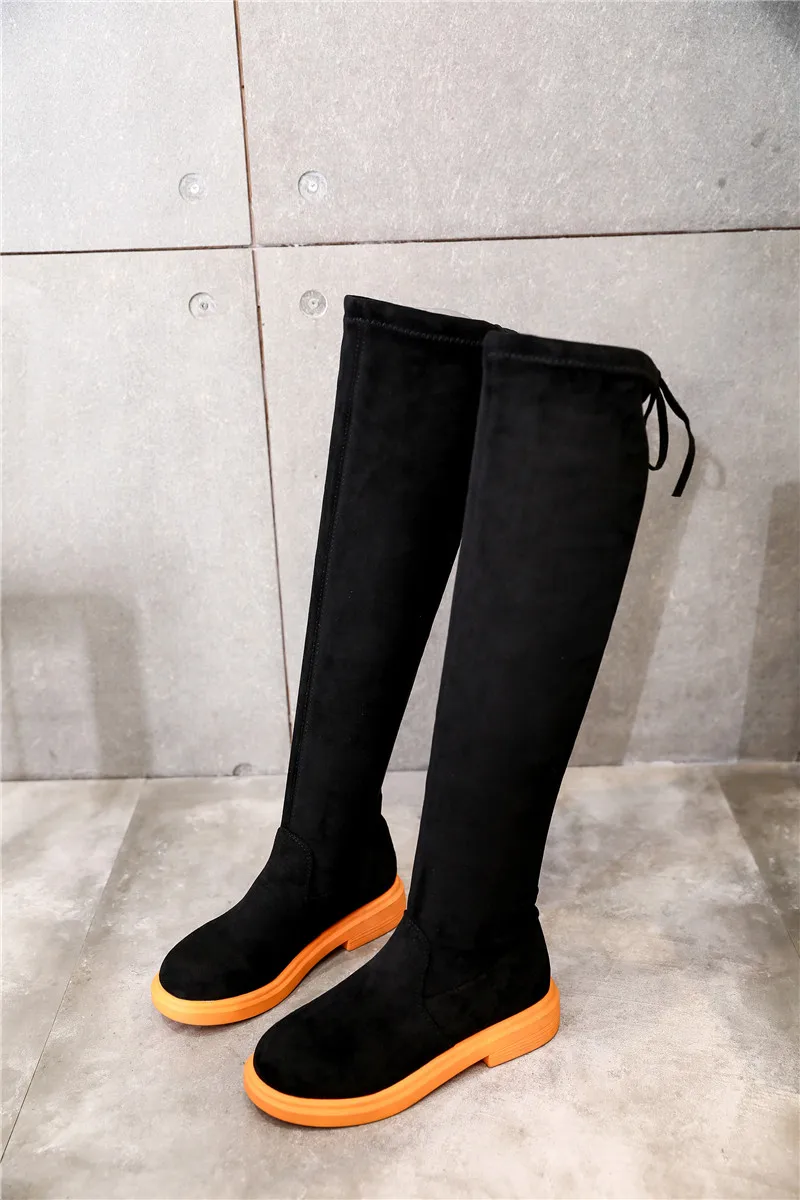 FEDONAS/флоковые женские сапоги для верховой езды; зимние теплые высокие сапоги; обувь для ночного клуба на высоком каблуке; женские ботфорты выше колена; Sxey