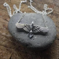 vintage silver color viking eagle pendant necklace men womens fashion chain necklace crow necklace party jewelry accessories