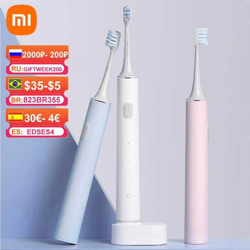 Электрическая звуковая зубная щетка XIAOMI T500 MIJIA с функциями отбеливание чистка