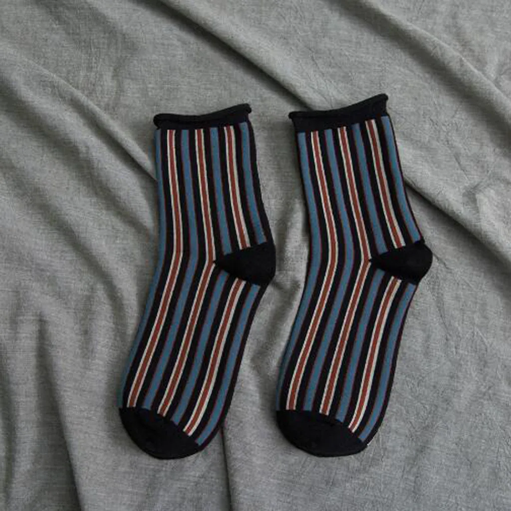 Женские японские вертикальные жаккардовые носки корейская мода хлопковые с