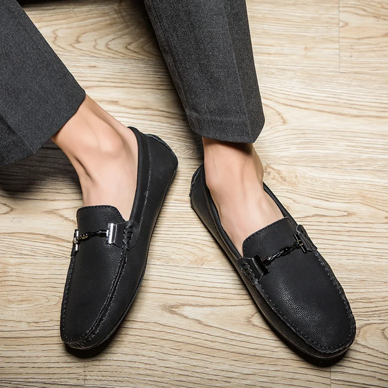 

genuine Leather Men Shoes slip on Loafers Men Moccasins Handmade Leisure Fashion Sneakers Formal Oxfords Shoes big size 48