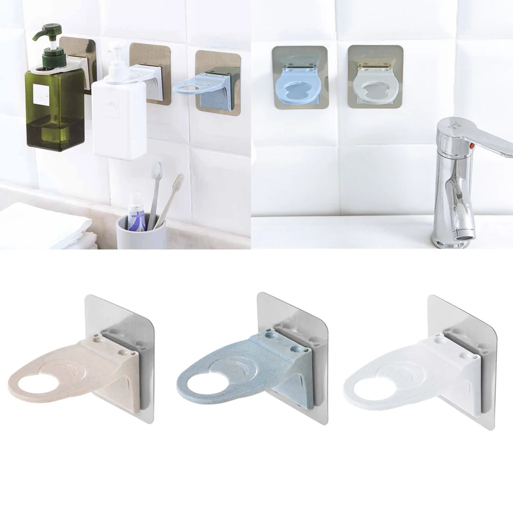 

Wall Mount Sticky Shampoo Hook Shower Hand Soap Bottle Hanging Storage Rack