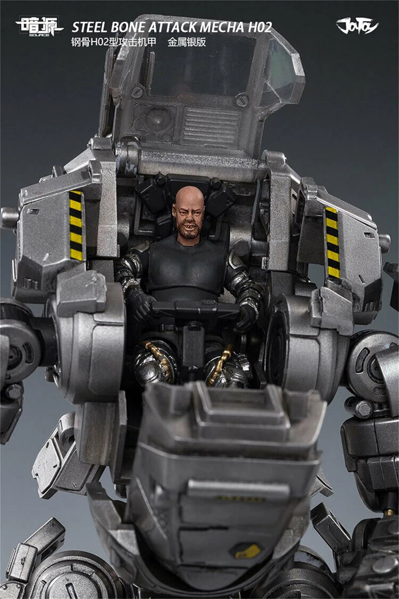 

JOYTOY 52021031 22cm Transformation Silver Steel Bone H02 Attack Mecha Action Figure Model Toy