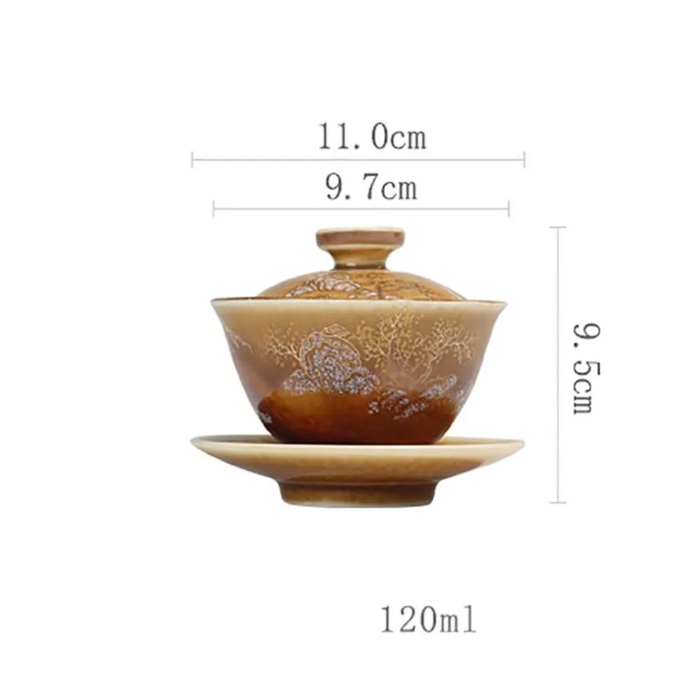 120 мл Ландшафтная фотография ретро фотоэлемент Gaiwan чайная посуда чашка для