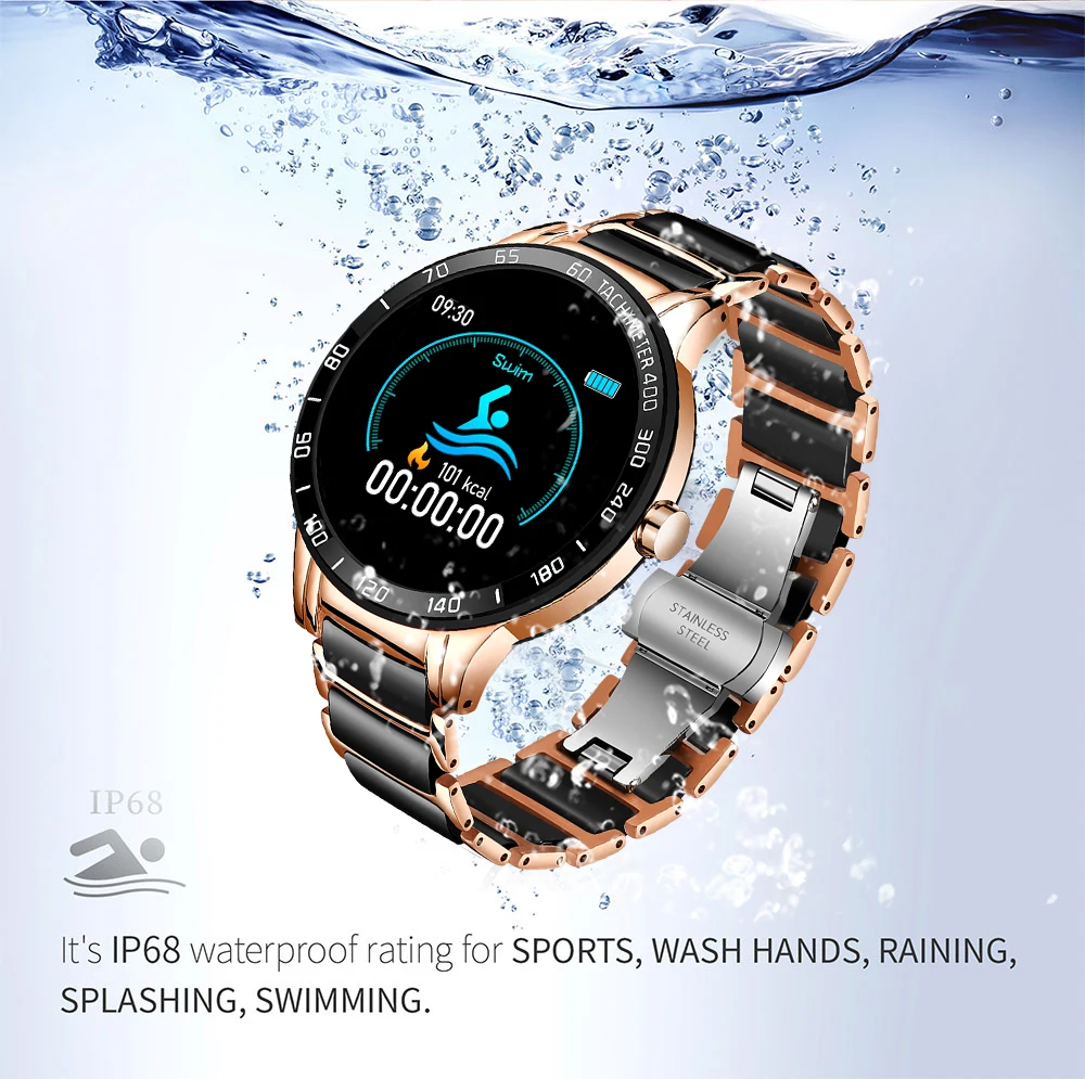 Смарт часы LIGE мужские/женские керамические с пульсометром и