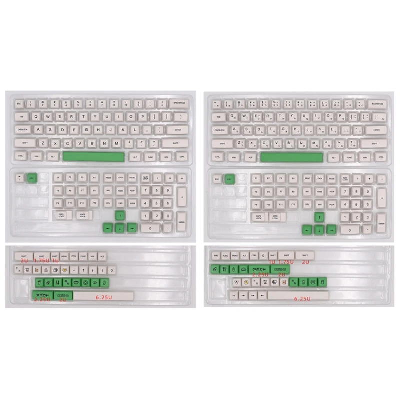 

137-key Avocado Keycaps PBT Sublimation XDA Highly Mechanical Keyboard Keycap Japanese and English Full Round Key Caps