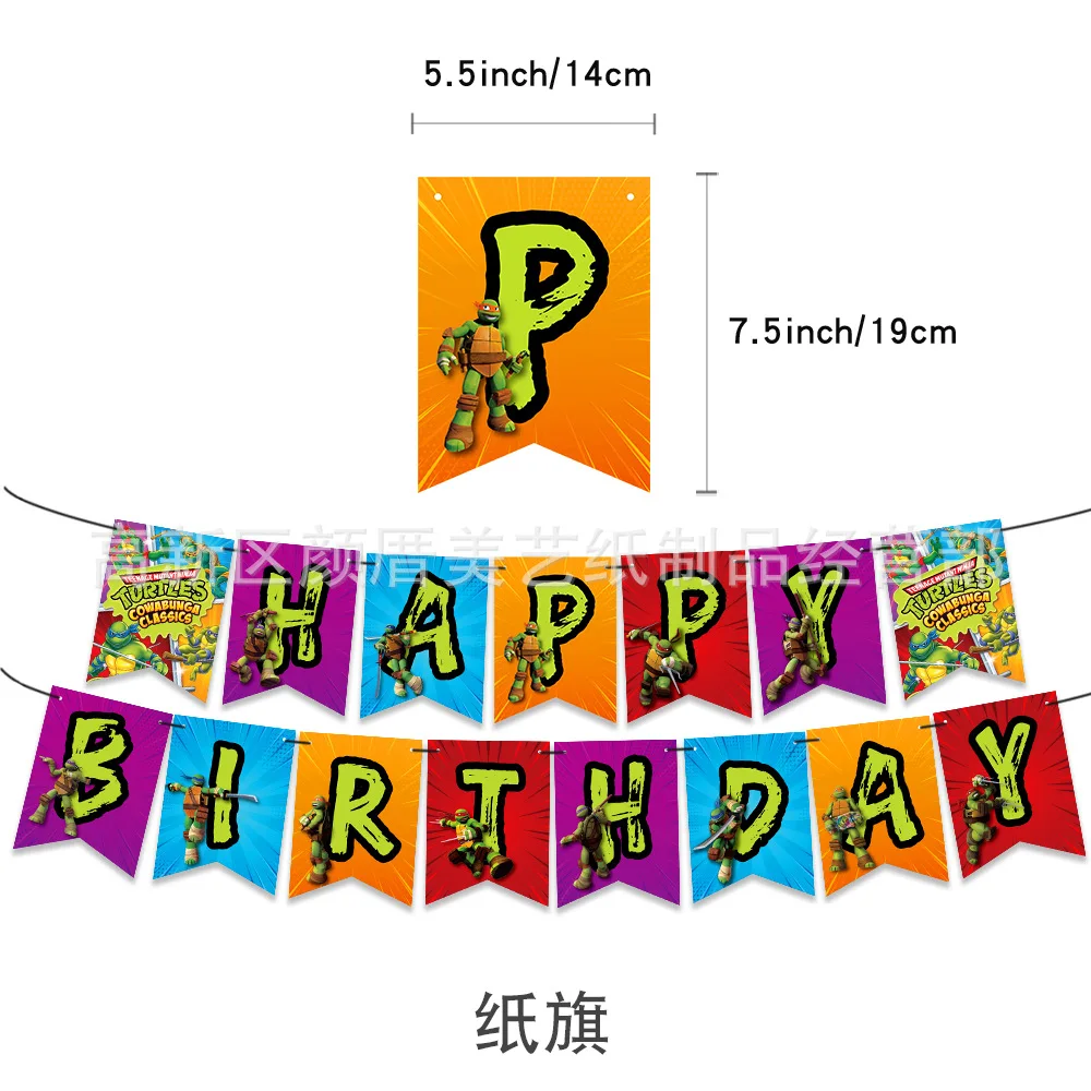 Japanese Man Two-dimensional Teenage Mutant Ninja Turtles Cartoon Children&amp#39s Birthday Theme DIY Decoration Party Supplies | Дом и сад