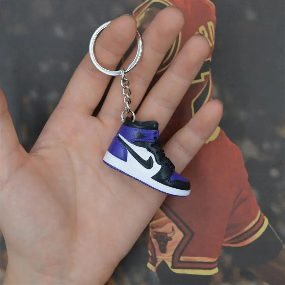 one shoe keychain Дропшиппинг aj1 offwhite Chicago Unc брелок в виде кроссовка Air Jordan 1 3D мини-кроссовки, закрытая спортивная обувь брелок в виде кроссовка s - Цвет: one shoe keychain