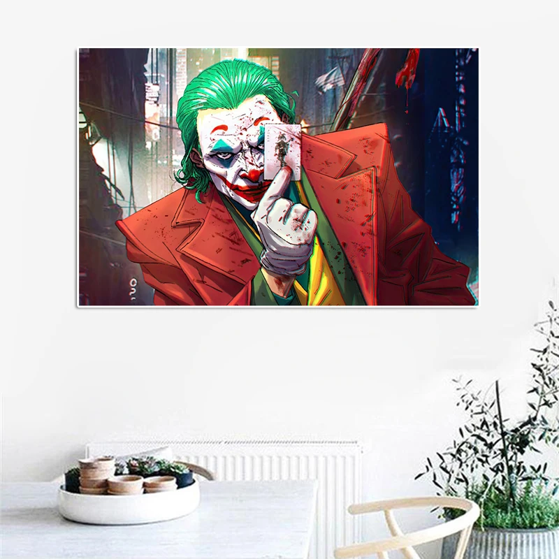 

Modern Joker Comic Poster And Prints Classic Movie Canvas Painting Clown Wall Art Pictures Home Living Room Decoration Cuadros