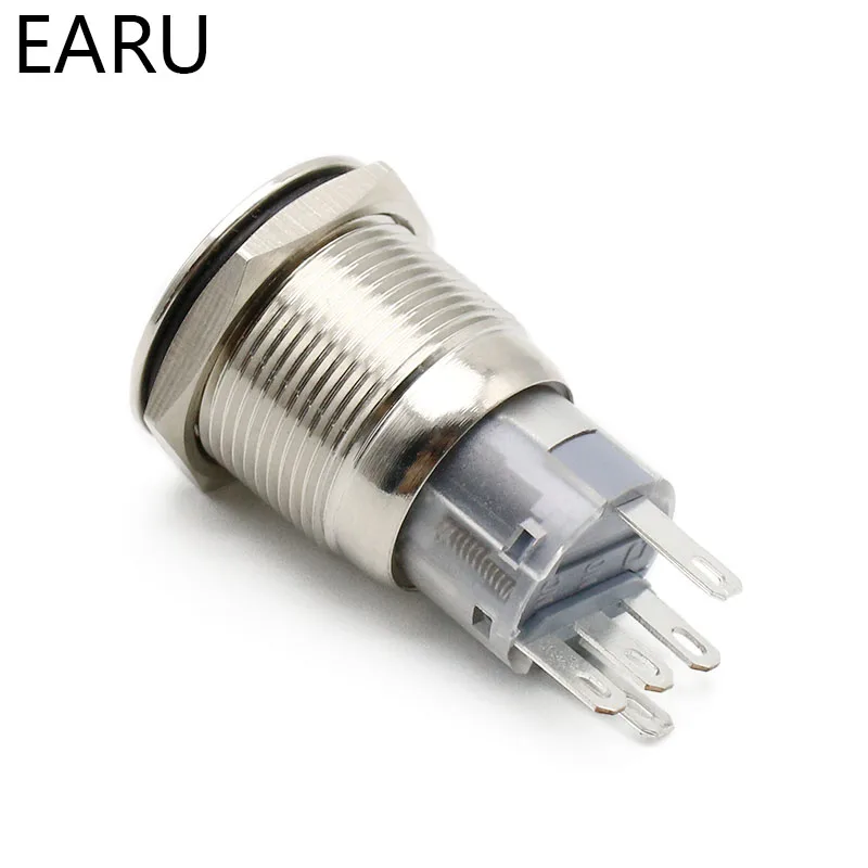 19 мм Водонепроницаемая фиксация нержавеющая сталь металлическая кнопка питания