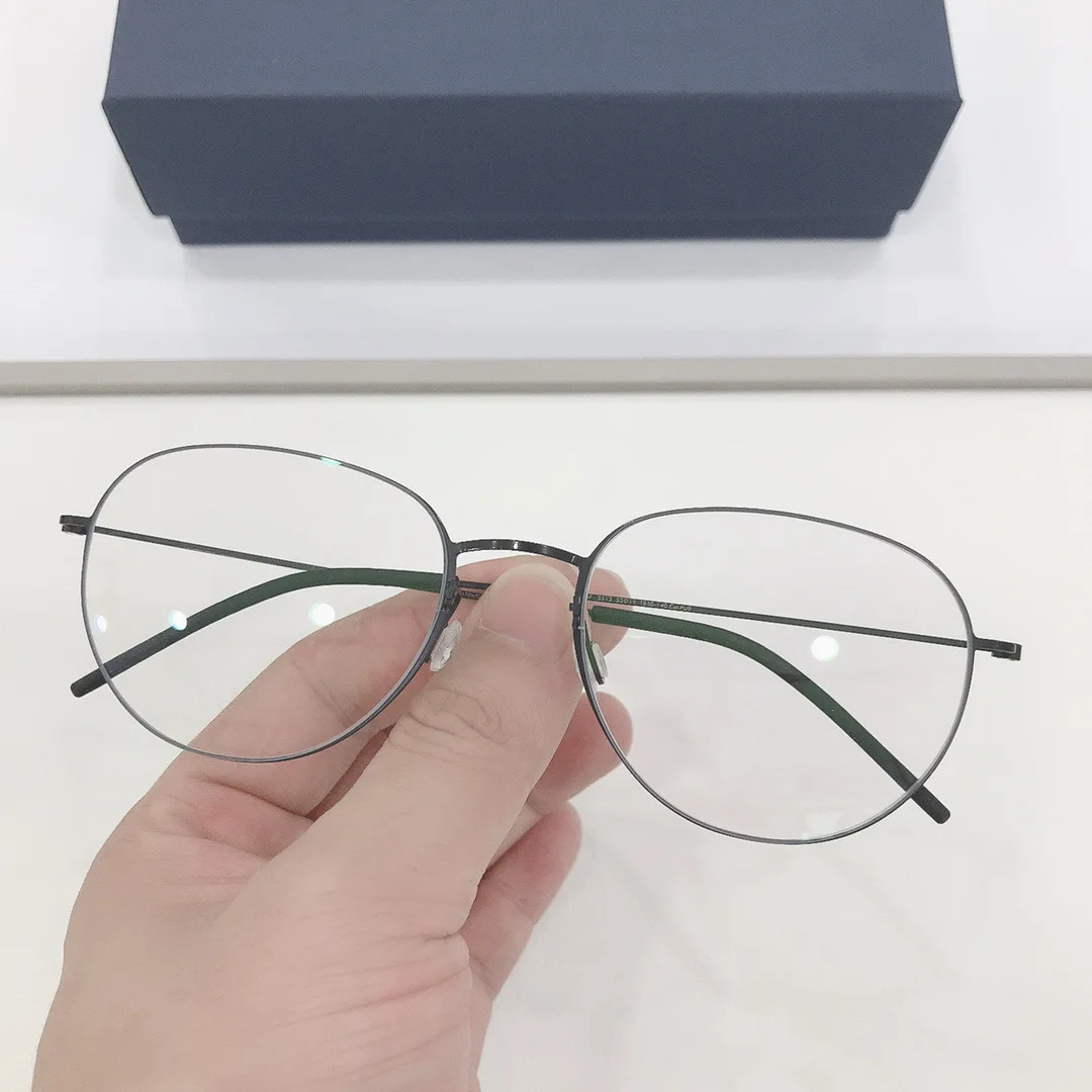 Оправа для очков Мужская из чистого титана брендовые ультралегкие круглые