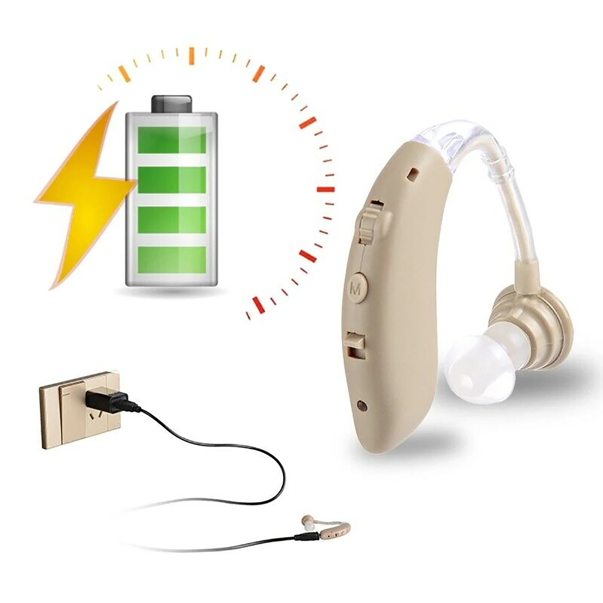 1X перезаряжаемые USB Беспроводные, небольшие, Bluetooth цифровой слуховой аппарат усилитель звука Уход Инструменты для пожилых людей/потери слуха пациента