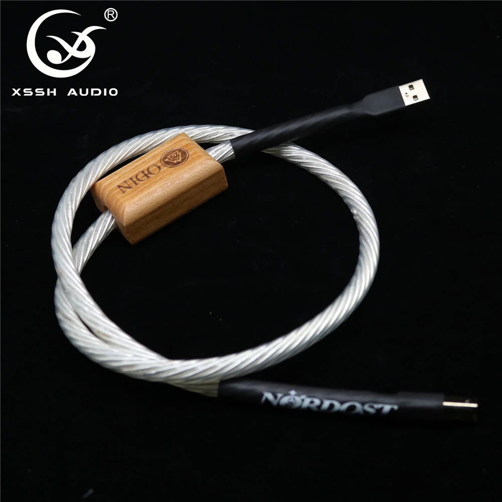 Кабель USB A-B типа папа Hi-Fi YIVIO 8 Core 7N OFC посеребренный экран 2 0 XSSH аудио USB3.0 HiFi кабель