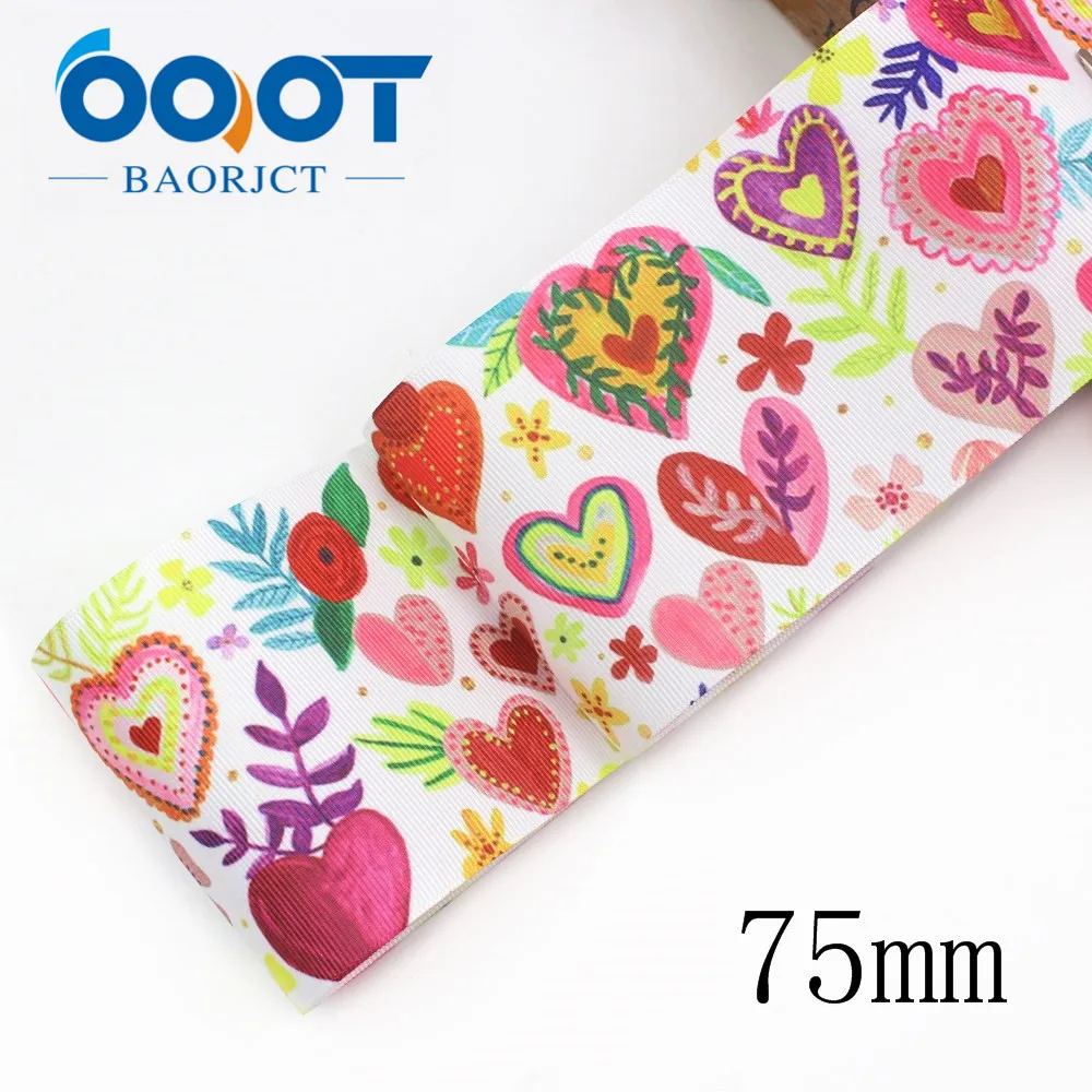 OOOT BAORJCT I-19912-2156, 75 мм 10 ярдов мультфильм термотрансферные печатные корсажные ленты, ленты ремесла, лук кепки DIY аксессуары