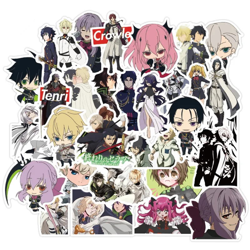 Стикеры аниме Seraph Of The End 10/30/50 шт. водостойкие ПВХ для скейтборда гитары ноутбука