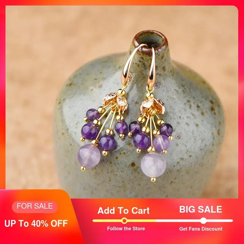 

New design jewelry high grade elegant Purple crystal Earrings for women Vintage Water Drop earrings wedding party Fashion 2019