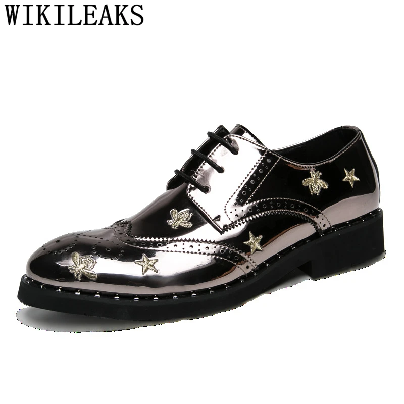 Пчелы обувь Мужская Свадебная Формальные Лакированная кожа парикмахер Туфли