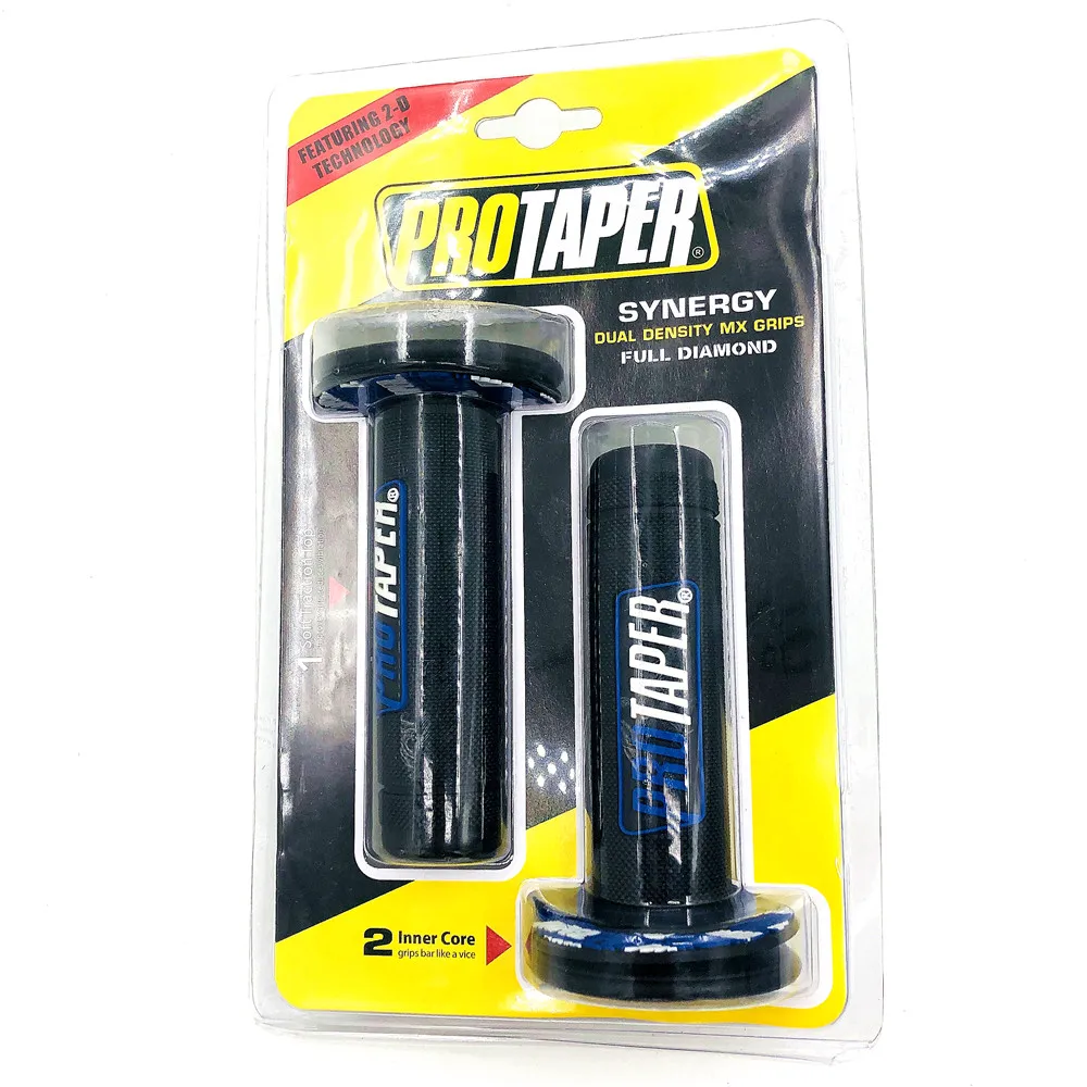 Blue with Box Рукоятка Pro taper для мотоцикла, высокое качество, Protaper, Dirt Pit Bike, для мотокросса, 7/8 дюймов, руль, резиновый гель, рукоятки, Тормозные ручки - Цвет: Blue with Box