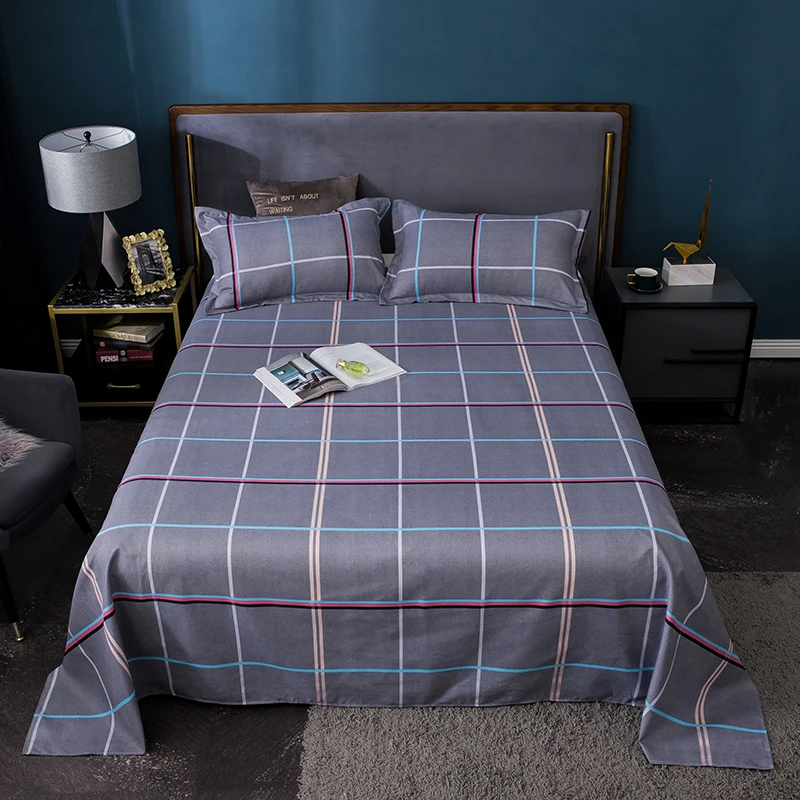 

Yaapeet 3pcs Grey Plaid Bedding Set Dobby Cartoon Bedroom High Quality Bedding Linens Breathable Elegant Quilt Cover Pillowcase