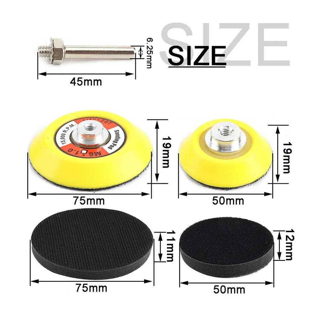 

And Drill Shank Backing Pad Buffering Foam Hook Layer Loop Pad Sanding