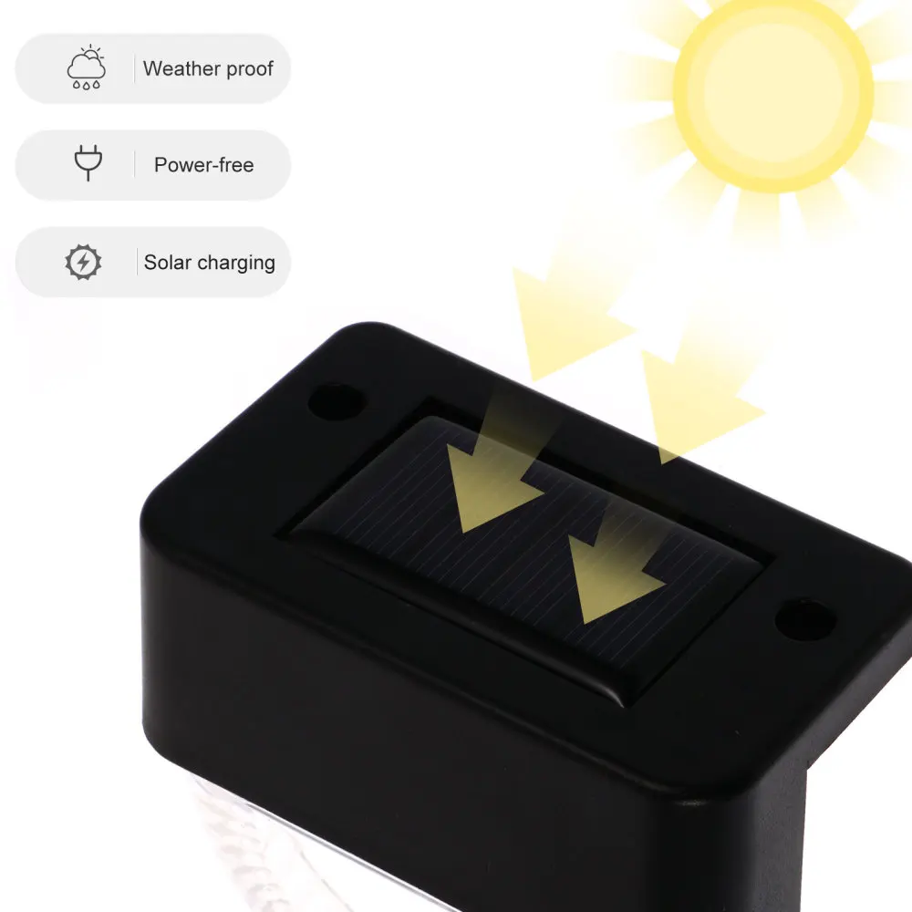 

4pcs Solar Fence Light Colorful Solar Step Light Decorative Garden Lamps