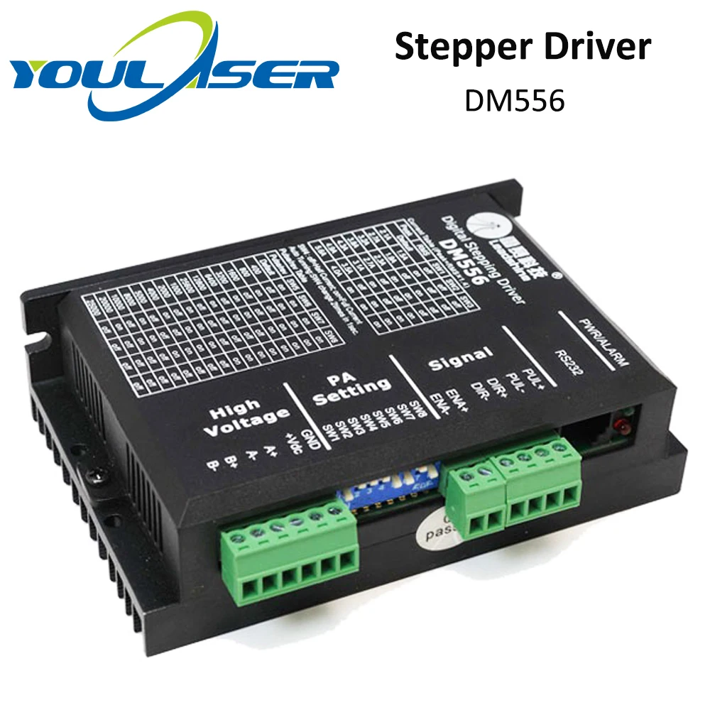 YOULASER Leadshine 2 фазы шагового драйвер DM556 20 50VAC 0 5 5.6A|Драйвер двигателя| |
