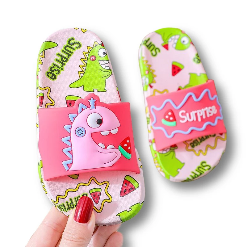 

Slippers For Boy Girl Home Dinosaur Shoes Summer Toddler Flip Flops Soft Bottom Baby Indoor Beach Love Kids Shoes Family Style