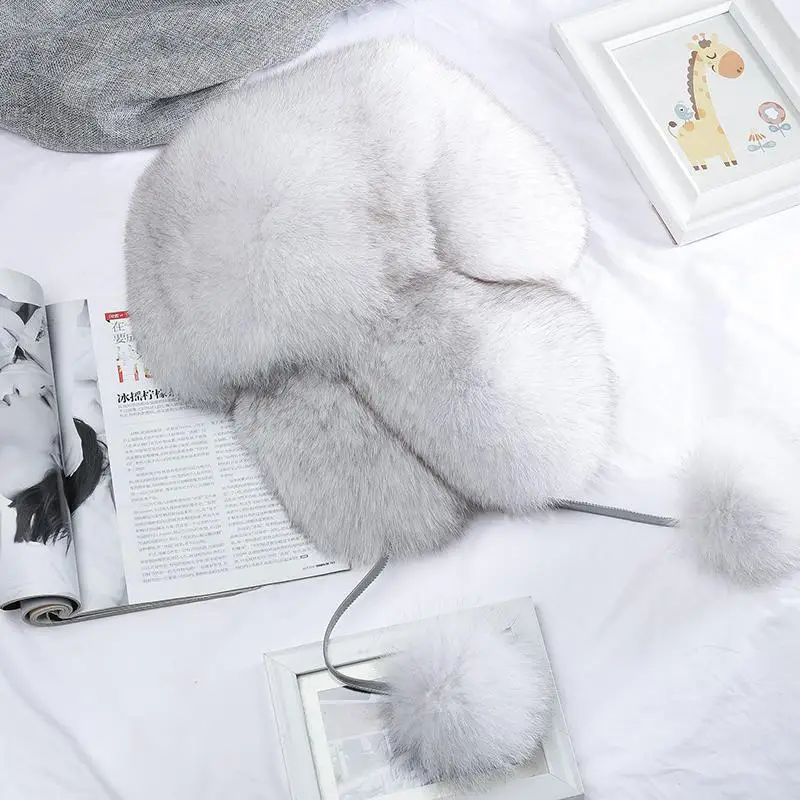 Шапка из лисьего меха женская шапка Lei Feng мужская северо-восточной шерсти плотная