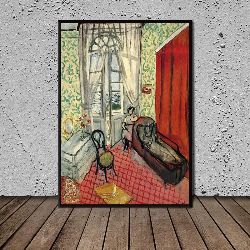 

Modern Poster Two Women In An Interior Art Poster Wall Art Canvas Painting Wall Art for Living Room Home Decor