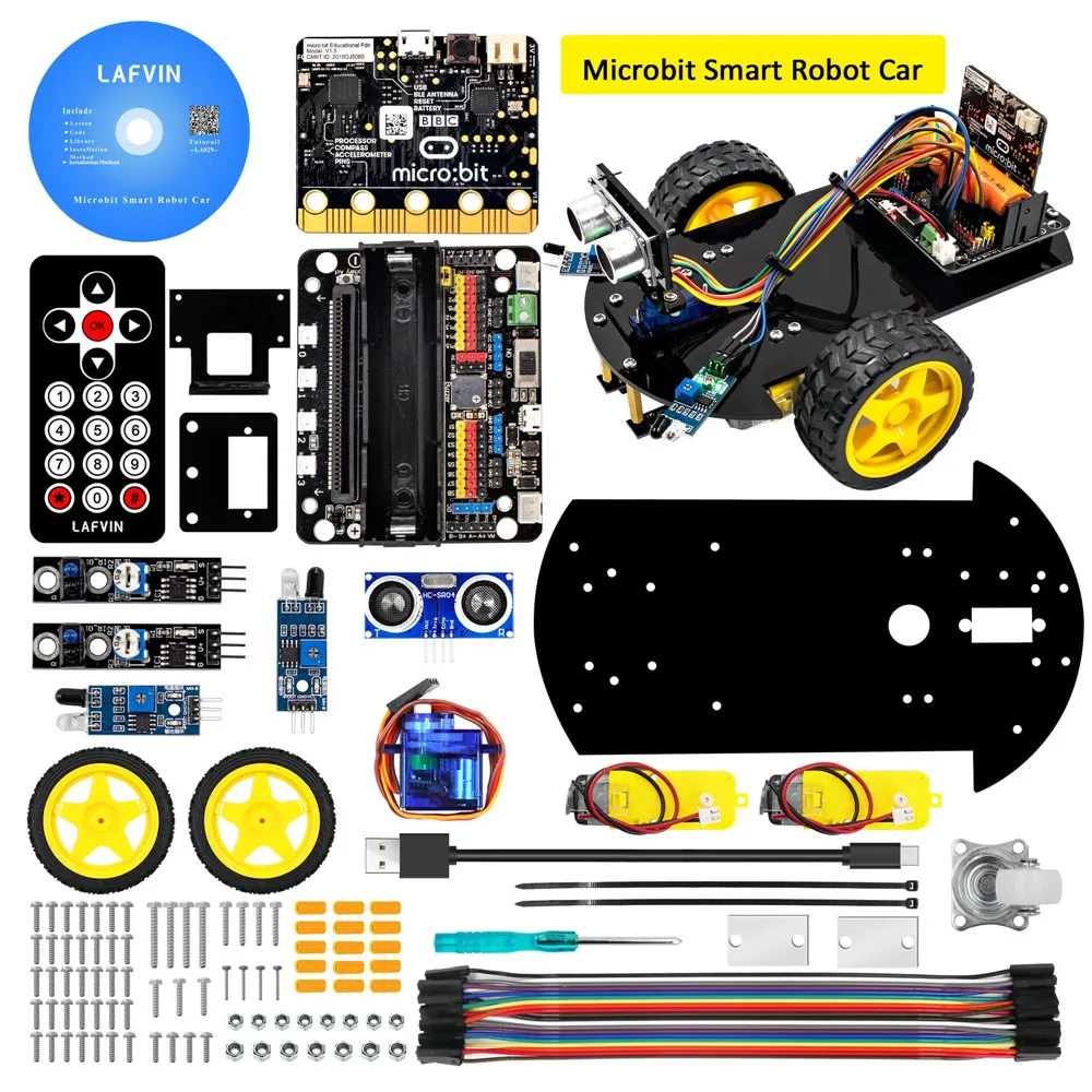 Новинка 2019 года! LAFVIN Многофункциональный Умный робот V2.0 для роботов Microbit с