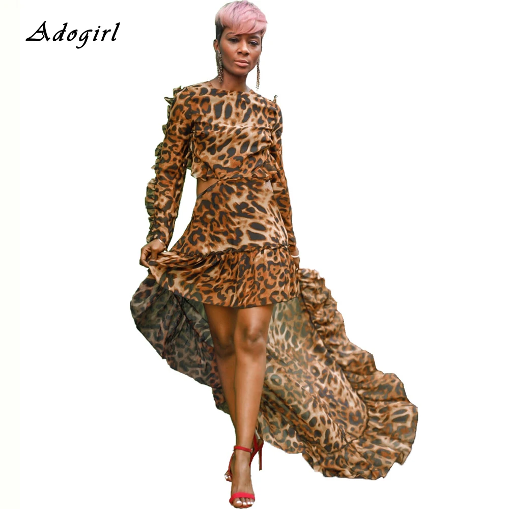 Сексуальное прозрачное Сетчатое леопардовое платье женское элегантное с