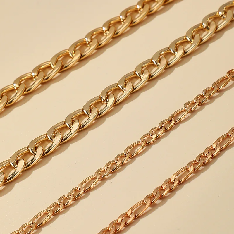 

Cbeyt High Quality Chain Punk Bracelet Set For Women Thick Gold Color Metal Curb Cuban Chain Bracelet Bangles Fashion Jewelry