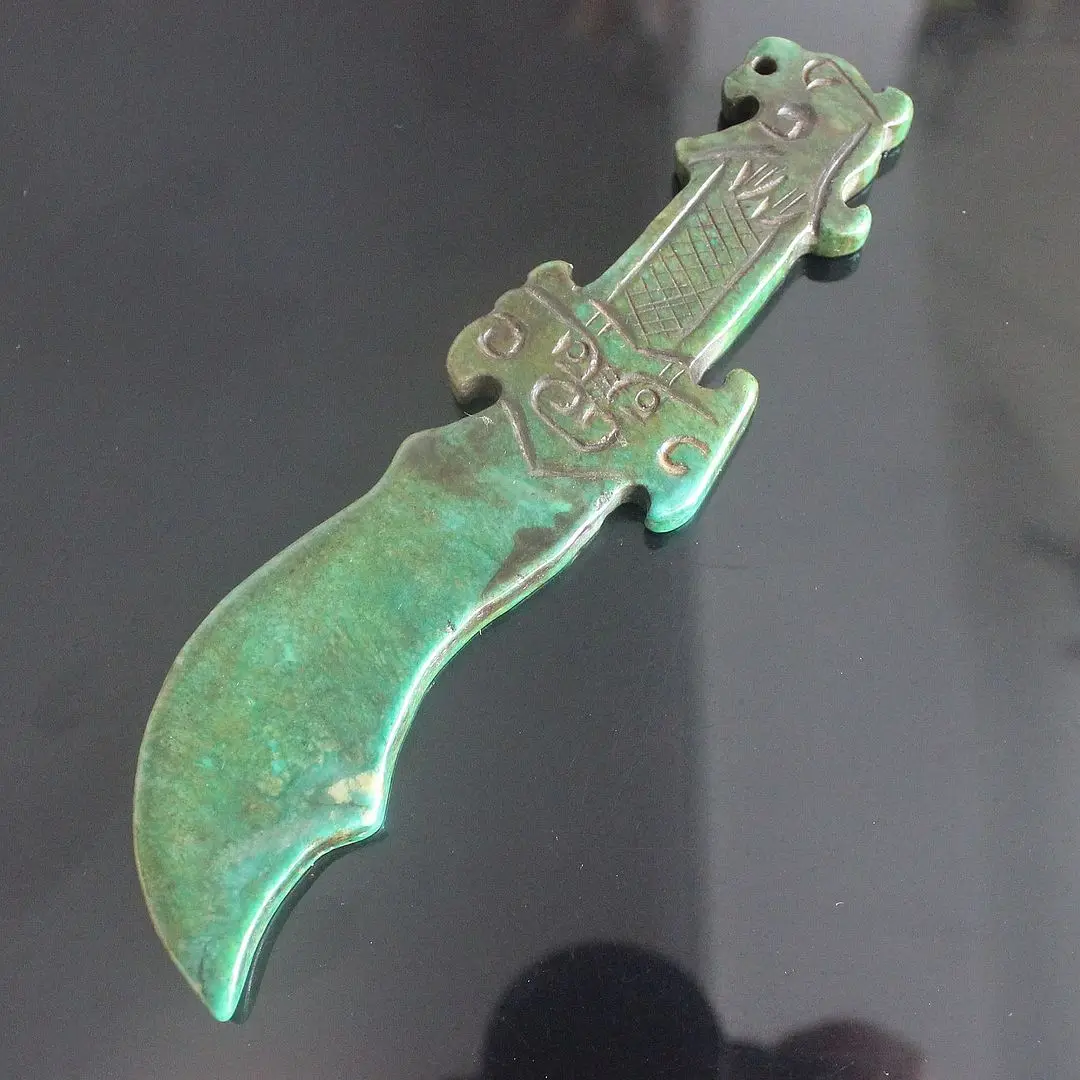 Резной китайский Старый Нефритовый меч коллекция домашнего декора