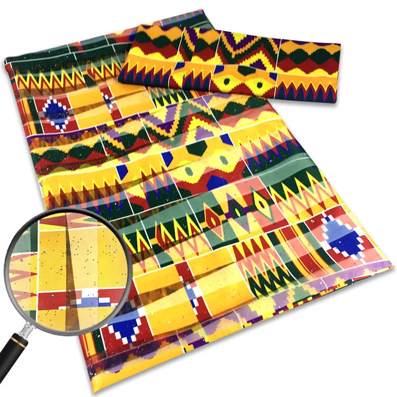 Африканская прозрачная ткань из органзы с принтом 4 Ярда Лидер продаж 2021