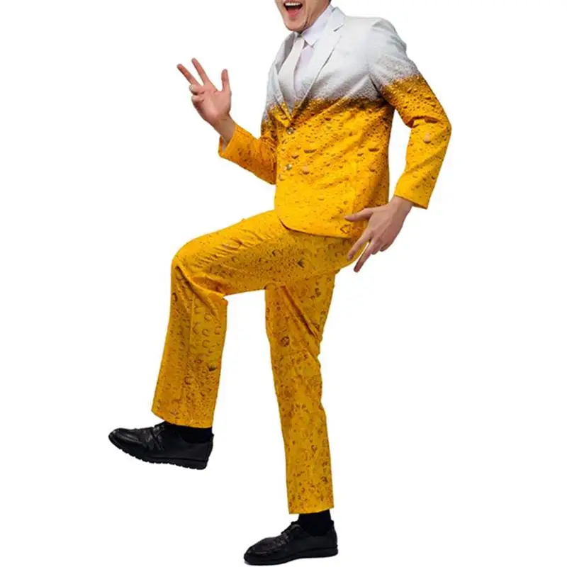 Мужская и женская одежда для Октоберфеста желтого цвета - костюм пива на карнавале, косплей, праздничный костюм для ролевых игр.